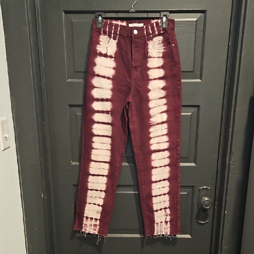 PacSun Burgundy Fabric Detail Jeans